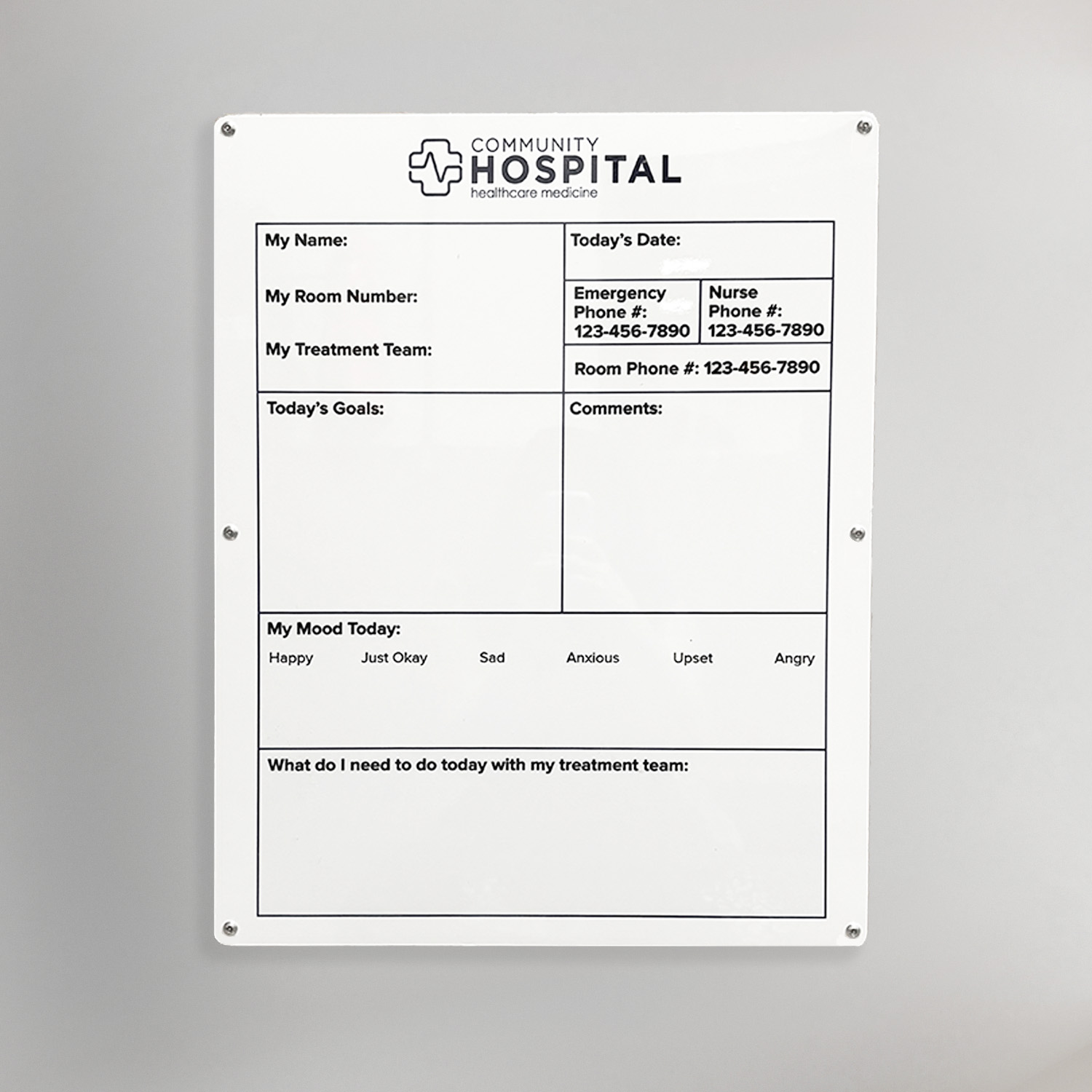 Safety Sensitive Whiteboards